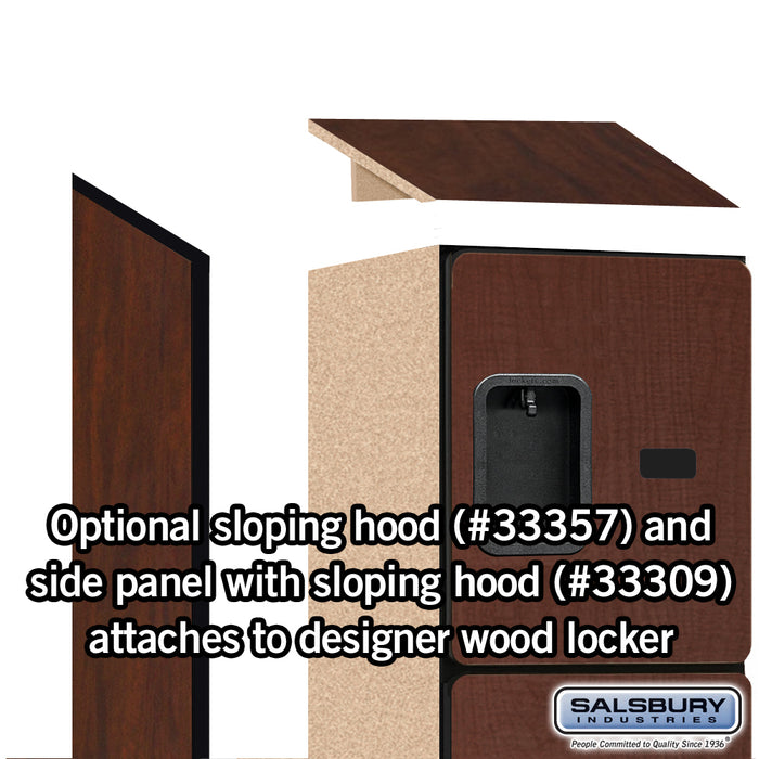 Salsbury 12" Wide Four Tier Designer Wood Locker - 1 Wide - 5 Feet High - 15 Inches Deep - Mahogany - Hasps - Sweatfully