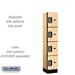 Salsbury 12" Wide Four Tier Designer Wood Locker - 1 Wide - 5 Feet High - 15 Inches Deep - Maple - Silver Electronic Locks - Sweatfully
