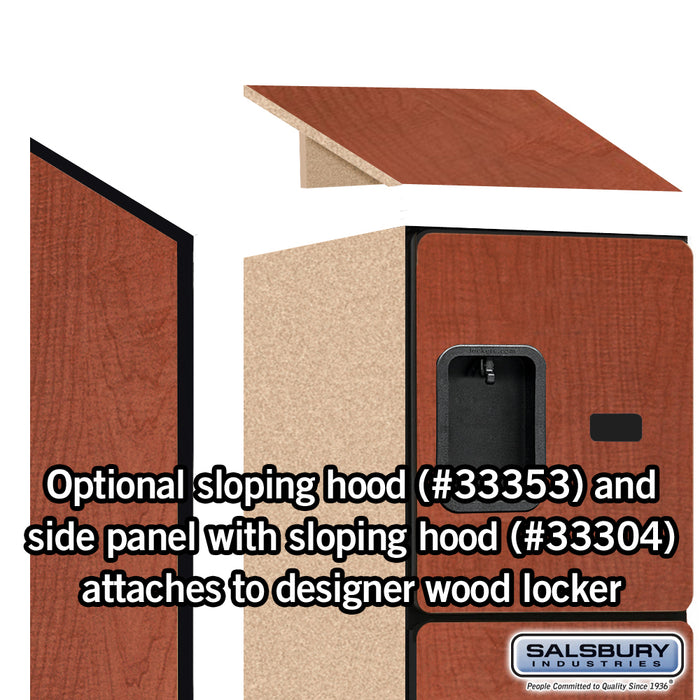 Salsbury 12" Wide Four Tier Designer Wood Locker - 1 Wide - 5 Feet High - 18 Inches Deep - Cherry - Hasps - Sweatfully