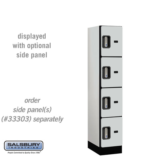 Salsbury 12" Wide Four Tier Designer Wood Locker - 1 Wide - 5 Feet High - 18 Inches Deep - Gray - Silver Electronic Locks - Sweatfully