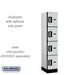 Salsbury 12" Wide Four Tier Designer Wood Locker - 1 Wide - 5 Feet High - 18 Inches Deep - Gray - Silver Electronic Locks - Sweatfully