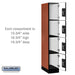 Salsbury 12" Wide Four Tier Designer Wood Locker - 1 Wide - 6 Feet High - 21 Inches Deep - Cherry - Black Resettable Combination Locks - Sweatfully