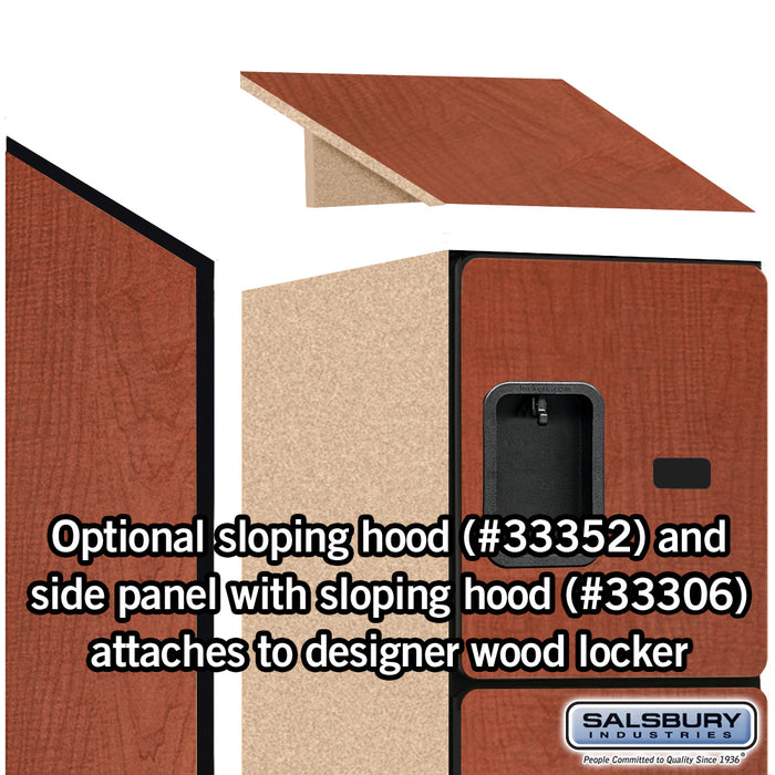 Salsbury 12" Wide Four Tier Designer Wood Locker - 1 Wide - 6 Feet High - 21 Inches Deep - Cherry - Hasps - Sweatfully