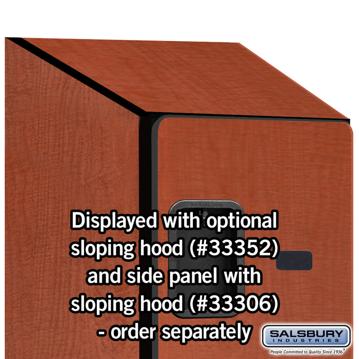 Salsbury 12" Wide Four Tier Designer Wood Locker - 1 Wide - 6 Feet High - 21 Inches Deep - Cherry - Hasps - Sweatfully