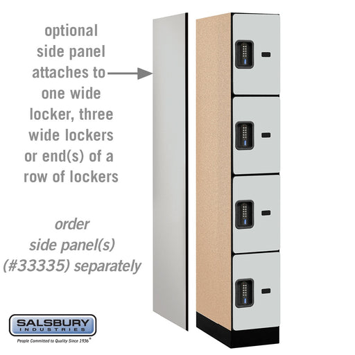 Salsbury 12" Wide Four Tier Designer Wood Locker - 1 Wide - 6 Feet High - 21 Inches Deep - Gray - Black Electronic Locks - Sweatfully