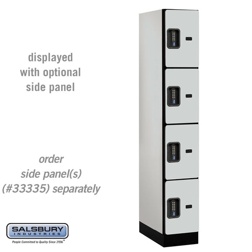 Salsbury 12" Wide Four Tier Designer Wood Locker - 1 Wide - 6 Feet High - 21 Inches Deep - Gray - Black Electronic Locks - Sweatfully
