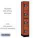 Salsbury 12" Wide Four Tier Designer Wood Locker - 1 Wide - 6 Feet High - 15 Inches Deep - Cherry - Silver Electronic Locks - Sweatfully