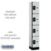 Salsbury 12" Wide Four Tier Designer Wood Locker - 1 Wide - 6 Feet High - 15 Inches Deep - Gray - Black Resettable Combination Locks - Sweatfully