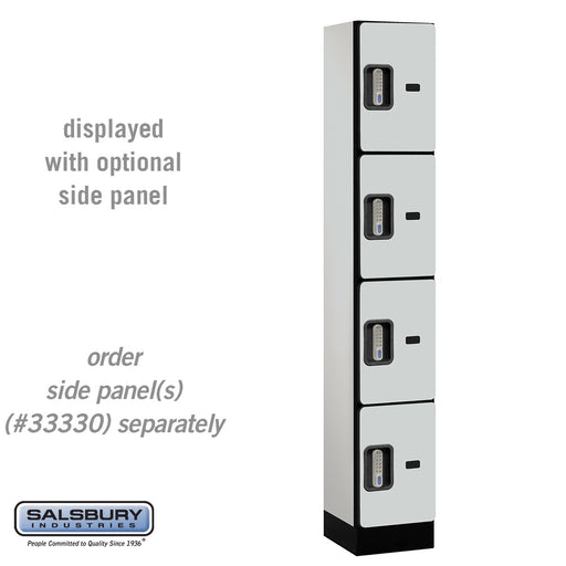Salsbury 12" Wide Four Tier Designer Wood Locker - 1 Wide - 6 Feet High - 15 Inches Deep - Gray - Silver Electronic Locks - Sweatfully
