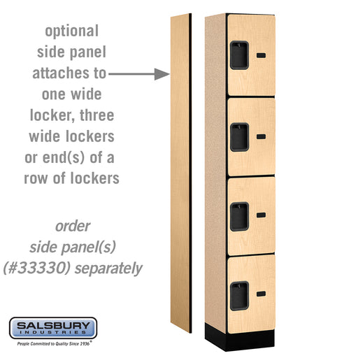 Salsbury 12" Wide Four Tier Designer Wood Locker - 1 Wide - 6 Feet High - 15 Inches Deep - Maple - Hasps - Sweatfully
