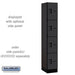 Salsbury 12" Wide Four Tier Designer Wood Locker - 1 Wide - 6 Feet High - 18 Inches Deep - Black - Hasps - Sweatfully