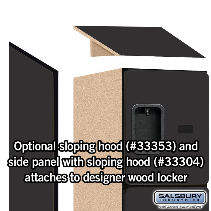 Salsbury 12" Wide Four Tier Designer Wood Locker - 1 Wide - 6 Feet High - 18 Inches Deep - Black - Hasps - Sweatfully