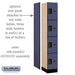 Salsbury 12" Wide Four Tier Designer Wood Locker - 1 Wide - 6 Feet High - 18 Inches Deep - Blue - Hasps - Sweatfully