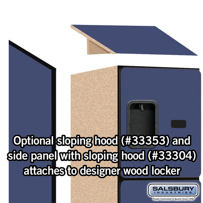Salsbury 12" Wide Four Tier Designer Wood Locker - 1 Wide - 6 Feet High - 18 Inches Deep - Blue - Hasps - Sweatfully