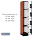 Salsbury 12" Wide Four Tier Designer Wood Locker - 1 Wide - 6 Feet High - 18 Inches Deep - Cherry - Black Resettable Combination Locks - Sweatfully