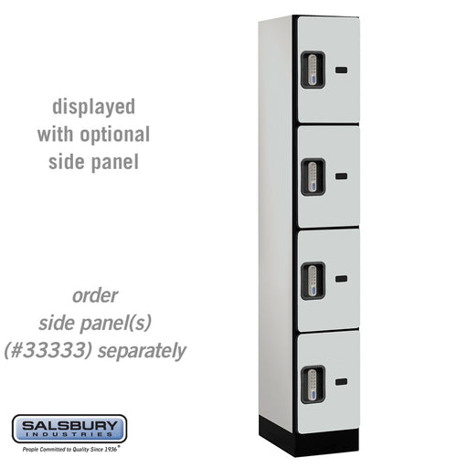 Salsbury 12" Wide Four Tier Designer Wood Locker - 1 Wide - 6 Feet High - 18 Inches Deep - Gray - Silver Electronic Locks - Sweatfully