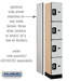 Salsbury 12" Wide Four Tier Designer Wood Locker - 1 Wide - 6 Feet High - 18 Inches Deep - Gray - Silver Resettable Combination Locks - Sweatfully