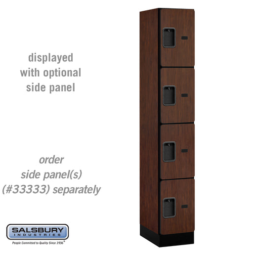 Salsbury 12" Wide Four Tier Designer Wood Locker - 1 Wide - 6 Feet High - 18 Inches Deep - Mahogany - Hasps - Sweatfully