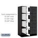 Salsbury 12" Wide Four Tier Designer Wood Locker - 3 Wide - 5 Feet High - 21 Inches Deep - Black - Black Electronic Locks - Sweatfully