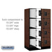 Salsbury 12" Wide Four Tier Designer Wood Locker - 3 Wide - 5 Feet High - 21 Inches Deep - Mahogany - Black Resettable Combination Locks - Sweatfully