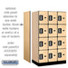 Salsbury 12" Wide Four Tier Designer Wood Locker - 3 Wide - 5 Feet High - 21 Inches Deep - Maple - Silver Electronic Locks - Sweatfully