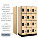 Salsbury 12" Wide Four Tier Designer Wood Locker - 3 Wide - 5 Feet High - 21 Inches Deep - Maple - Hasps - Sweatfully