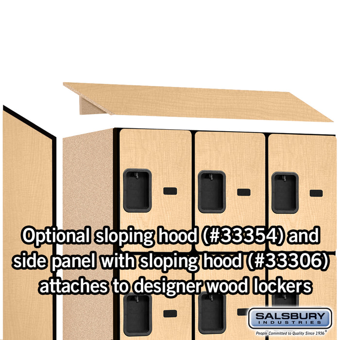 Salsbury 12" Wide Four Tier Designer Wood Locker - 3 Wide - 5 Feet High - 21 Inches Deep - Maple - Hasps - Sweatfully