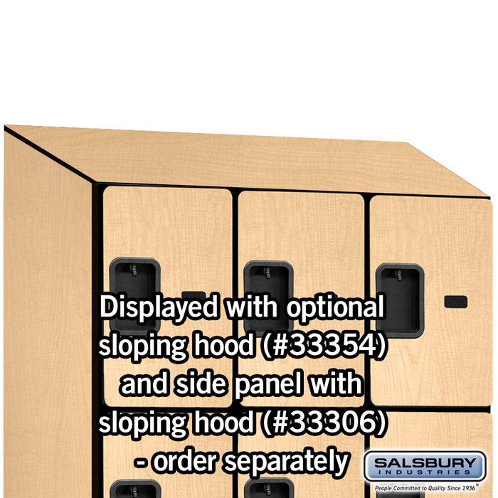 Salsbury 12" Wide Four Tier Designer Wood Locker - 3 Wide - 5 Feet High - 21 Inches Deep - Maple - Hasps - Sweatfully