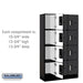 Salsbury 12" Wide Four Tier Designer Wood Locker - 3 Wide - 5 Feet High - 15 Inches Deep - Black - Silver Electronic Locks - Sweatfully