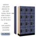 Salsbury 12" Wide Four Tier Designer Wood Locker - 3 Wide - 5 Feet High - 15 Inches Deep - Blue - Black Resettable Combination Locks - Sweatfully