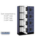 Salsbury 12" Wide Four Tier Designer Wood Locker - 3 Wide - 5 Feet High - 15 Inches Deep - Blue - Black Resettable Combination Locks - Sweatfully