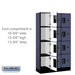 Salsbury 12" Wide Four Tier Designer Wood Locker - 3 Wide - 5 Feet High - 15 Inches Deep - Blue - Hasps - Sweatfully