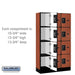 Salsbury 12" Wide Four Tier Designer Wood Locker - 3 Wide - 5 Feet High - 15 Inches Deep - Cherry - Black Resettable Combination Locks - Sweatfully