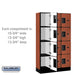 Salsbury 12" Wide Four Tier Designer Wood Locker - 3 Wide - 5 Feet High - 15 Inches Deep - Cherry - Hasps - Sweatfully