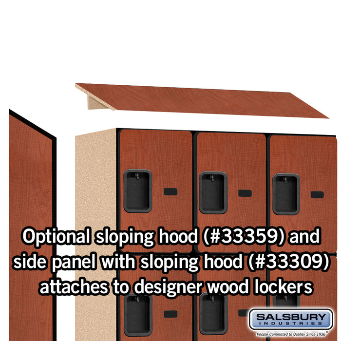 Salsbury 12" Wide Four Tier Designer Wood Locker - 3 Wide - 5 Feet High - 15 Inches Deep - Cherry - Hasps - Sweatfully