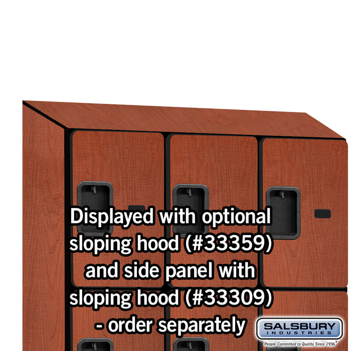 Salsbury 12" Wide Four Tier Designer Wood Locker - 3 Wide - 5 Feet High - 15 Inches Deep - Cherry - Hasps - Sweatfully