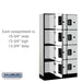 Salsbury 12" Wide Four Tier Designer Wood Locker - 3 Wide - 5 Feet High - 15 Inches Deep - Gray - Black Electronic Locks - Sweatfully