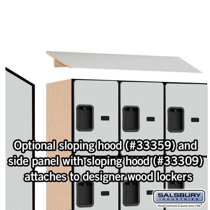 Salsbury 12" Wide Four Tier Designer Wood Locker - 3 Wide - 5 Feet High - 15 Inches Deep - Gray - Hasps - Sweatfully