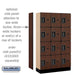 Salsbury 12" Wide Four Tier Designer Wood Locker - 3 Wide - 5 Feet High - 15 Inches Deep - Mahogany - Black Electronic Locks - Sweatfully