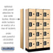 Salsbury 12" Wide Four Tier Designer Wood Locker - 3 Wide - 5 Feet High - 15 Inches Deep - Maple - Silver Electronic Locks - Sweatfully