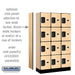 Salsbury 12" Wide Four Tier Designer Wood Locker - 3 Wide - 5 Feet High - 15 Inches Deep - Maple - Hasps - Sweatfully