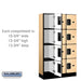 Salsbury 12" Wide Four Tier Designer Wood Locker - 3 Wide - 5 Feet High - 15 Inches Deep - Maple - Hasps - Sweatfully