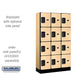 Salsbury 12" Wide Four Tier Designer Wood Locker - 3 Wide - 5 Feet High - 15 Inches Deep - Maple - Hasps - Sweatfully