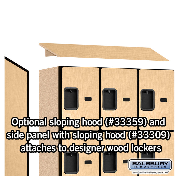 Salsbury 12" Wide Four Tier Designer Wood Locker - 3 Wide - 5 Feet High - 15 Inches Deep - Maple - Hasps - Sweatfully