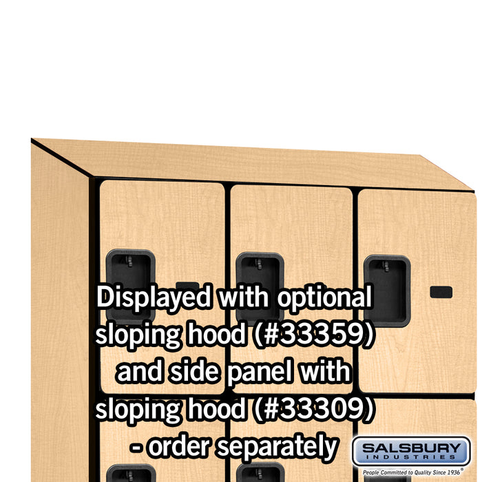 Salsbury 12" Wide Four Tier Designer Wood Locker - 3 Wide - 5 Feet High - 15 Inches Deep - Maple - Hasps - Sweatfully