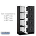 Salsbury 12" Wide Four Tier Designer Wood Locker - 3 Wide - 5 Feet High - 18 Inches Deep - Black - Silver Resettable Combination Locks - Sweatfully