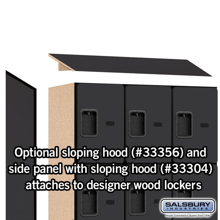 Salsbury 12" Wide Four Tier Designer Wood Locker - 3 Wide - 5 Feet High - 18 Inches Deep - Black - Hasps - Sweatfully