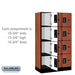 Salsbury 12" Wide Four Tier Designer Wood Locker - 3 Wide - 5 Feet High - 18 Inches Deep - Cherry - Black Electronic Locks - Sweatfully