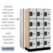 Salsbury 12" Wide Four Tier Designer Wood Locker - 3 Wide - 5 Feet High - 18 Inches Deep - Gray - Black Electronic Locks - Sweatfully