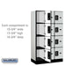 Salsbury 12" Wide Four Tier Designer Wood Locker - 3 Wide - 5 Feet High - 18 Inches Deep - Gray - Black Electronic Locks - Sweatfully